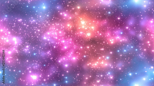 Wallpaper Mural A seamless blurred background with purple, pink, and blue lights and stars blending into an abstract pattern, creating depth. Perfect as a soft, colorful backdrop for creative projects or presentation Torontodigital.ca