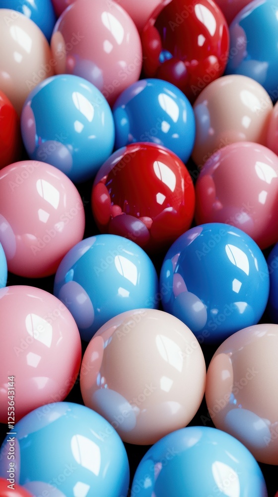 Colorful glossy balls, abstract, close-up, graphic design