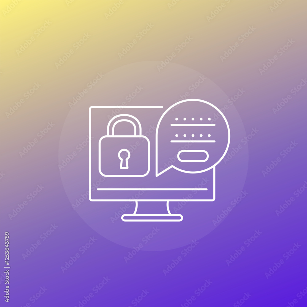 password reset line icon, computer security concept password reset line icon, computer security concept