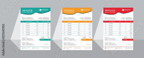 Attractive and modern business invoice design template