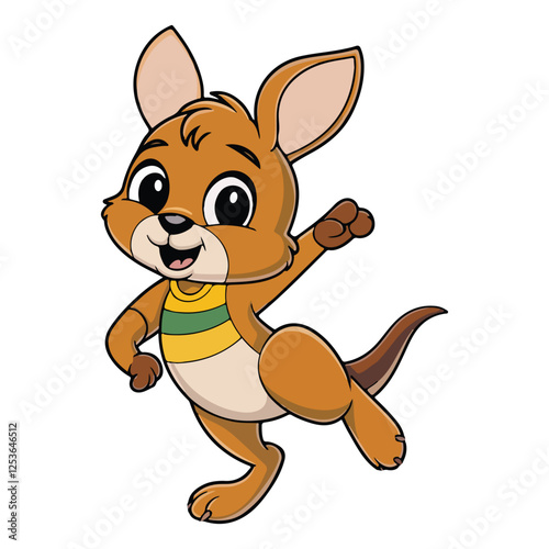 Cute baby Kangaroo with white background