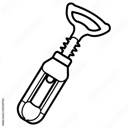 Wine Opener Icon in Vector Line Style