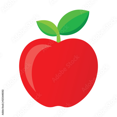 Vibrant red apple illustration for healthy living