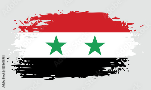 syria flag brush stroke. banner vector illustration. Vector illustration	