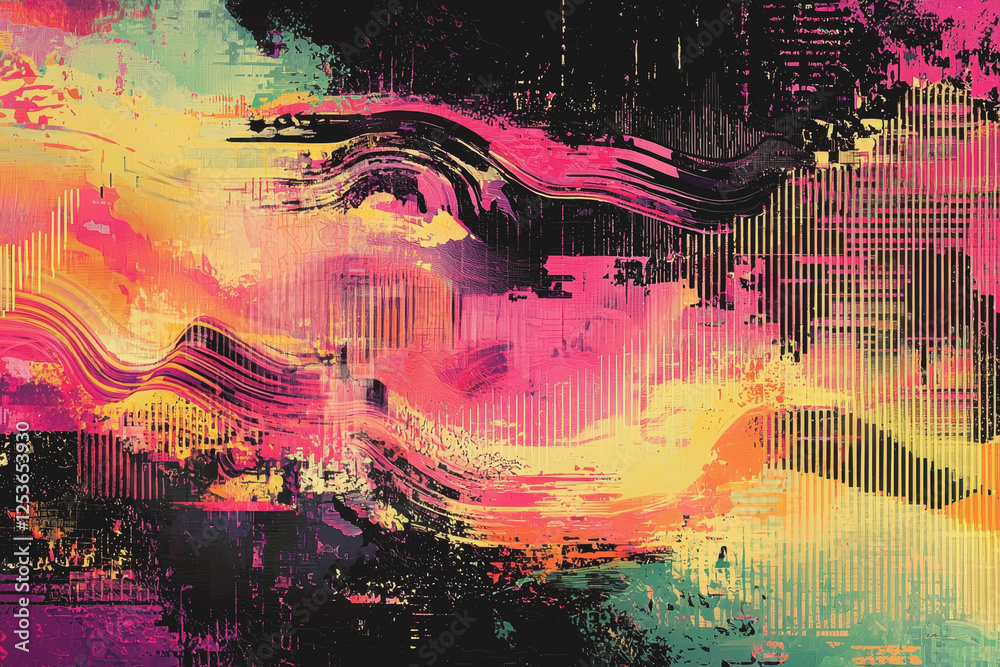 Obraz premium Colorful abstract paint background featuring vibrant swirls and textures in a dynamic artistic composition