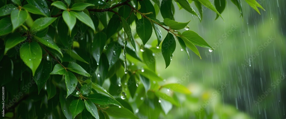 Gentle Spring Rain Nurturing Vibrant Greenery Gentle Spring Rain Nurturing Vibrant Greenery