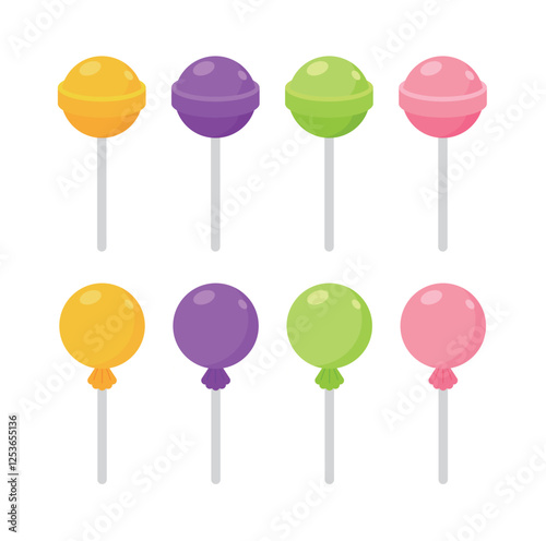 Illustration of a sweet lollipop in colorful colors.