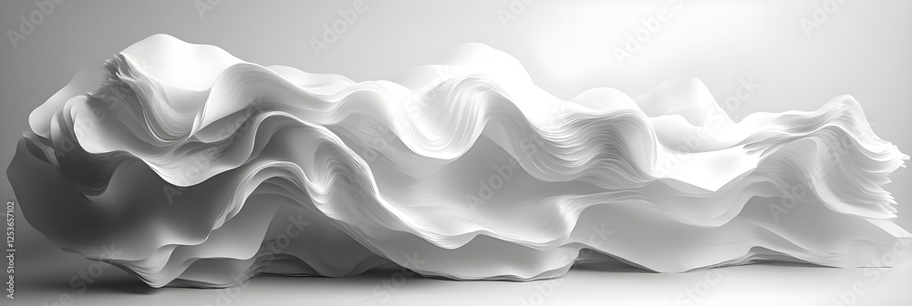 Fototapeta premium A clean, soft-edged paper texture forming gentle undulations.