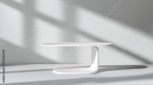 Modern minimalistic coffee table design contemporary living room furniture bright environment side view aesthetic appeal