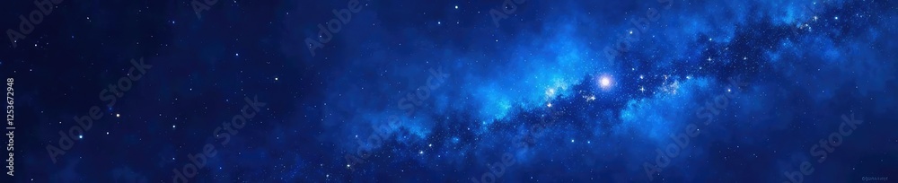 Obraz premium Dark blue abstract texture background with scattered stars and galaxy forms, stars, dark blue
