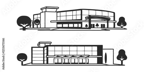 3D Rendering of a Modern Restaurant and Mall – Architectural Visualization

