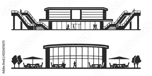 3D Rendering of a Modern Restaurant and Mall – Architectural Visualization

