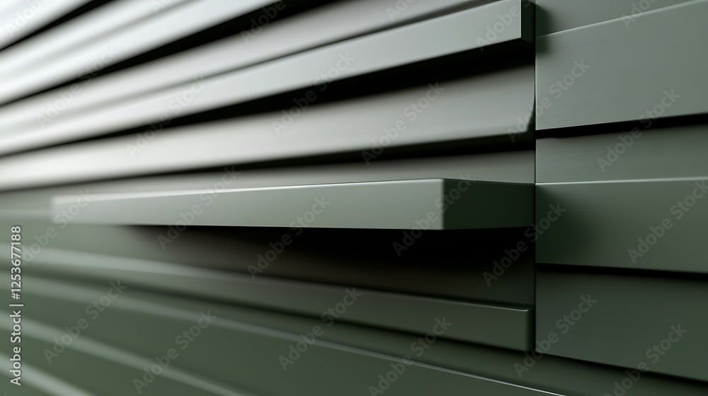 Fototapeta premium Olive green slats, shelf, background