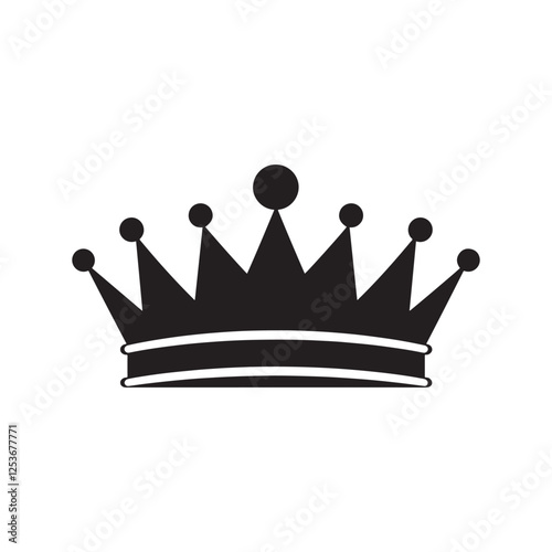 vector of black silhouette of crown