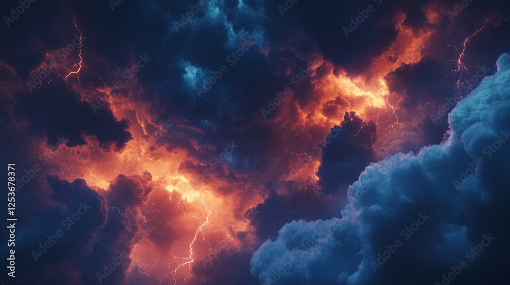 A cinematic stormy sky with dramatic clouds illuminated by lightning, adding a sense of intensity and movement. A cinematic stormy sky with dramatic clouds illuminated by lightning, adding a sense of intensity and movement.