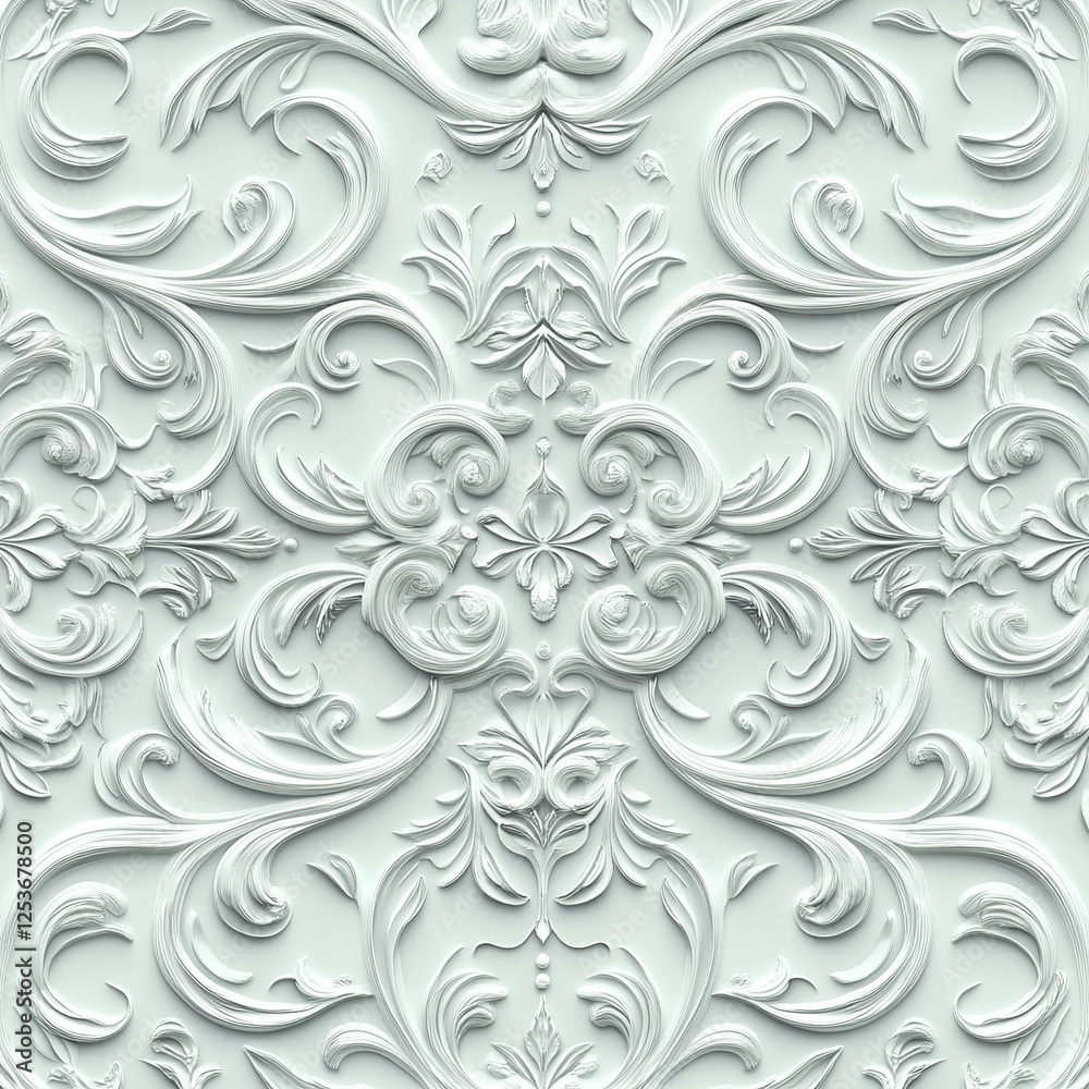 Elegant decorative relief pattern design interior decor textured background soft color palette abstract art contemporary style