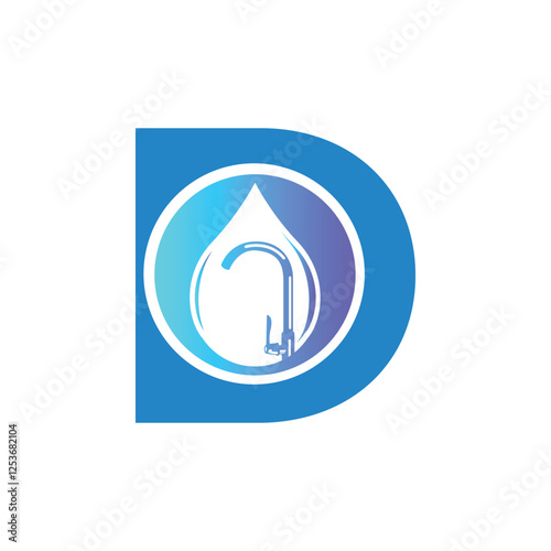 Letter D logo, D logo, AI logo set, Professional plumbing logo design, clean and modern. Ideal for plumbing services, water repair, pipe fitting, maintenance, and home service branding.
