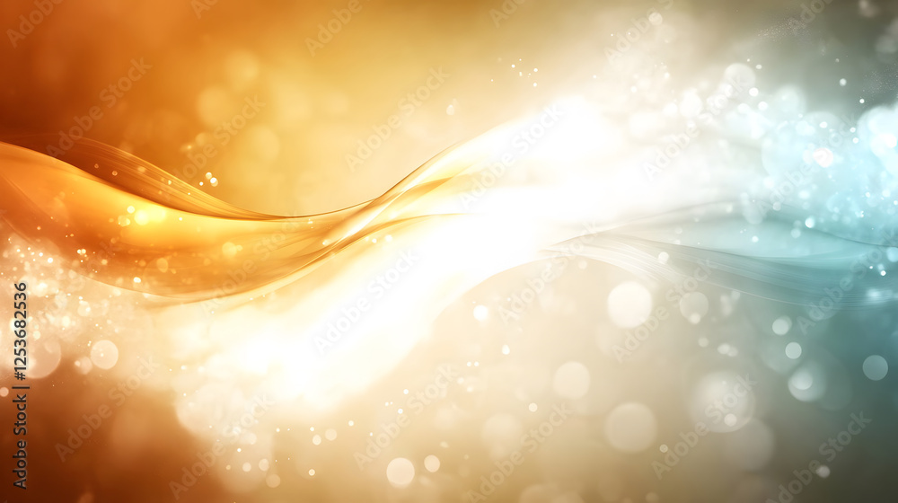 colorful abstract scene of glowing waves and soft bokeh lights colorful abstract scene of glowing waves and soft bokeh lights