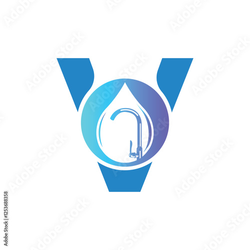 Letter V logo, V logo, AI logo set, Professional plumbing logo design, clean and modern. Ideal for plumbing services, water repair, pipe fitting, maintenance, and home service branding.