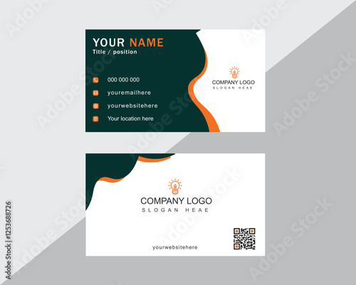 Business card design template, Clean professional business card template, visiting card, business card template.