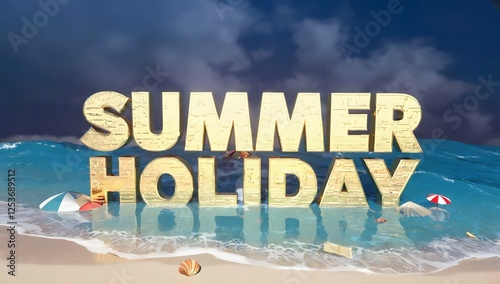 Editable text effect Hello Summer 3d Cartoon template style