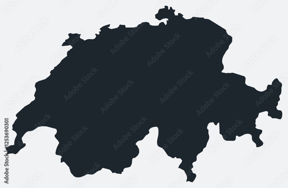 Switzerland map. Just a simple border map. Shape of the country. Flat blank Switzerland outline. Vector boundary illustration. Switzerland map. Just a simple border map. Shape of the country. Flat blank Switzerland outline. Vector boundary illustration.