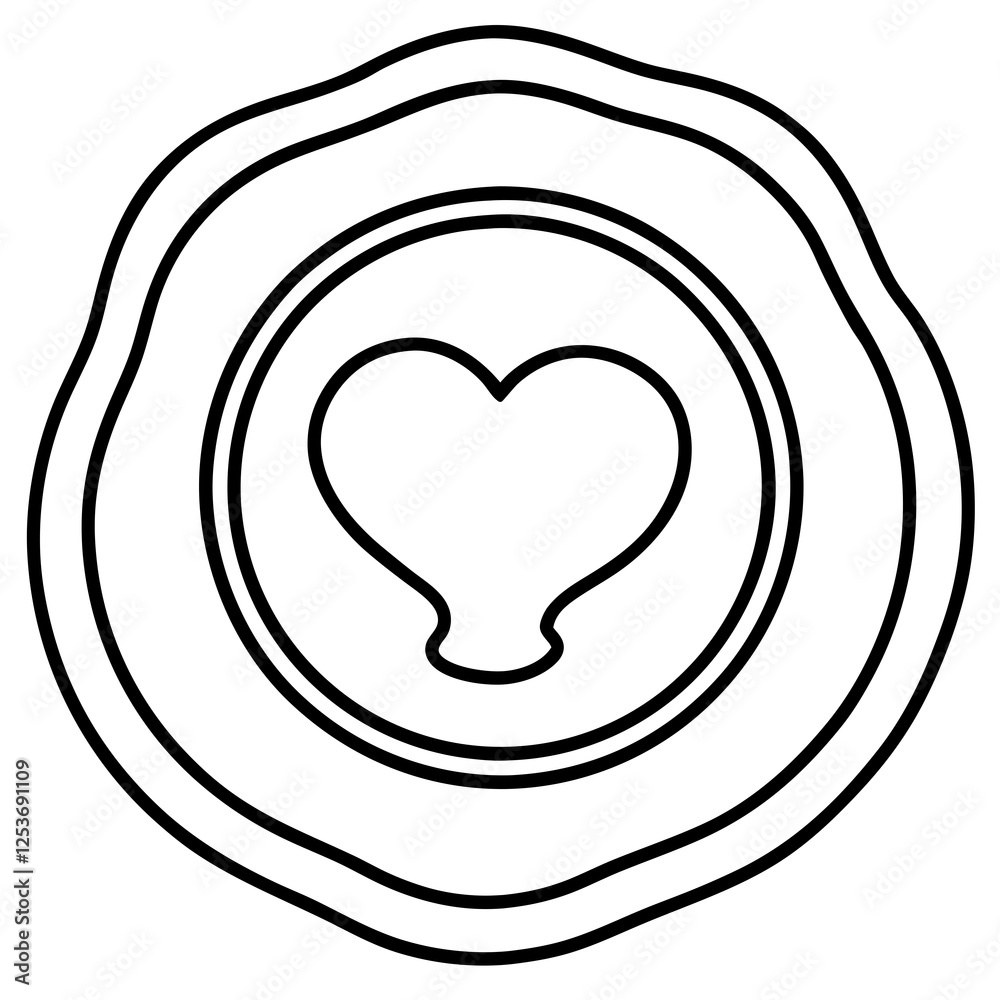 Classic Wax Seal with Heart Icon Classic Wax Seal with Heart Icon