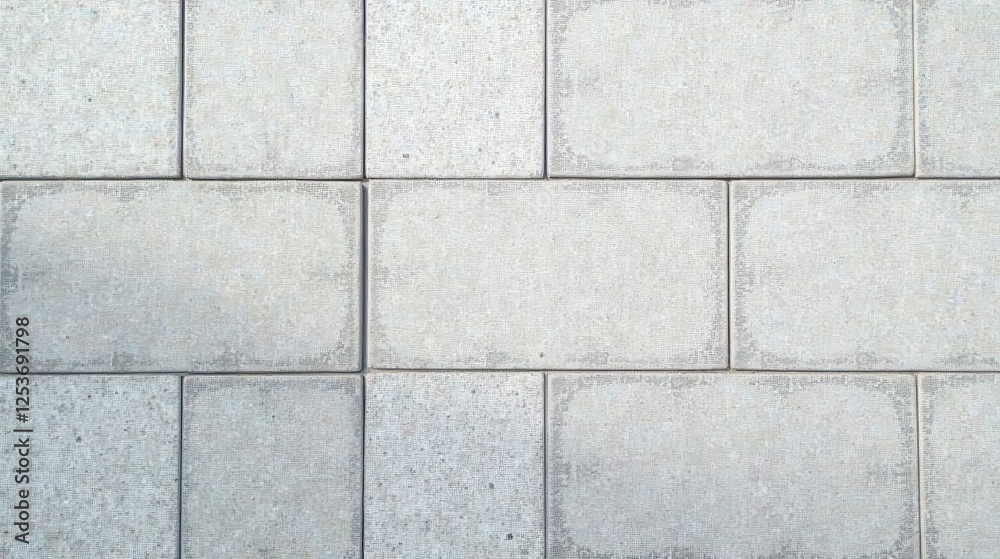 Naklejka premium High-resolution image showcasing a seamless pattern of pale grey paving stones, ideal for background textures or design projects needing a clean, contemporary aesthetic.