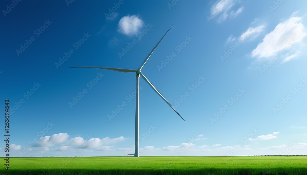 A tall wind turbine stands gracefully in a vibrant green field, surrounded by clear blue skies. The scene captures the essence of renewable energy in nature, symbolizing progress and sustainability. A tall wind turbine stands gracefully in a vibrant green field, surrounded by clear blue skies. The scene captures the essence of renewable energy in nature, symbolizing progress and sustainability.