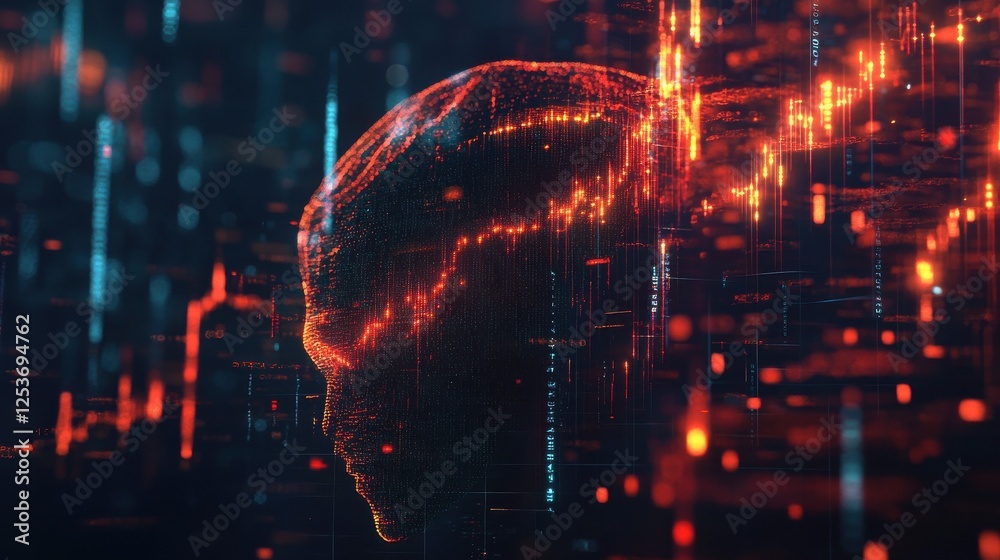 Obraz premium Creative AI background with forex chart. Artificial intelligence and invest concept. 3D Rendering.