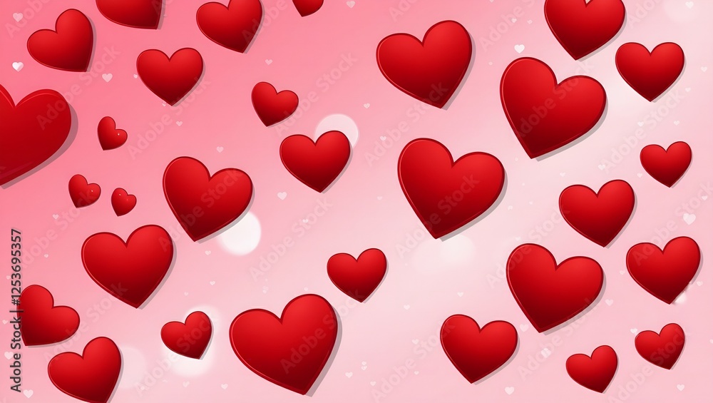Romantic background with floating red hearts on a soft pink backdrop symbolizing love valentines day and affection. Romantic background with floating red hearts on a soft pink backdrop symbolizing love valentines day and affection.