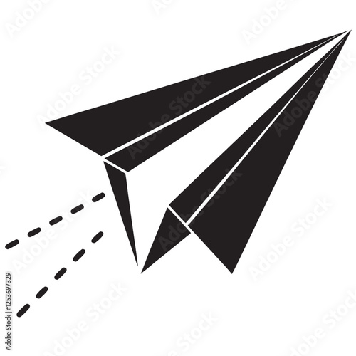 flying paper plane vector silhouette