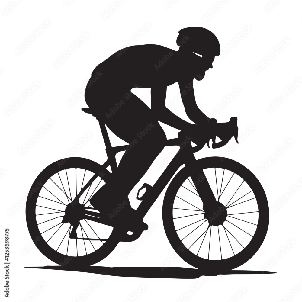 Naklejka premium Silhouette of a Road Bike Racer - Vector Illustration