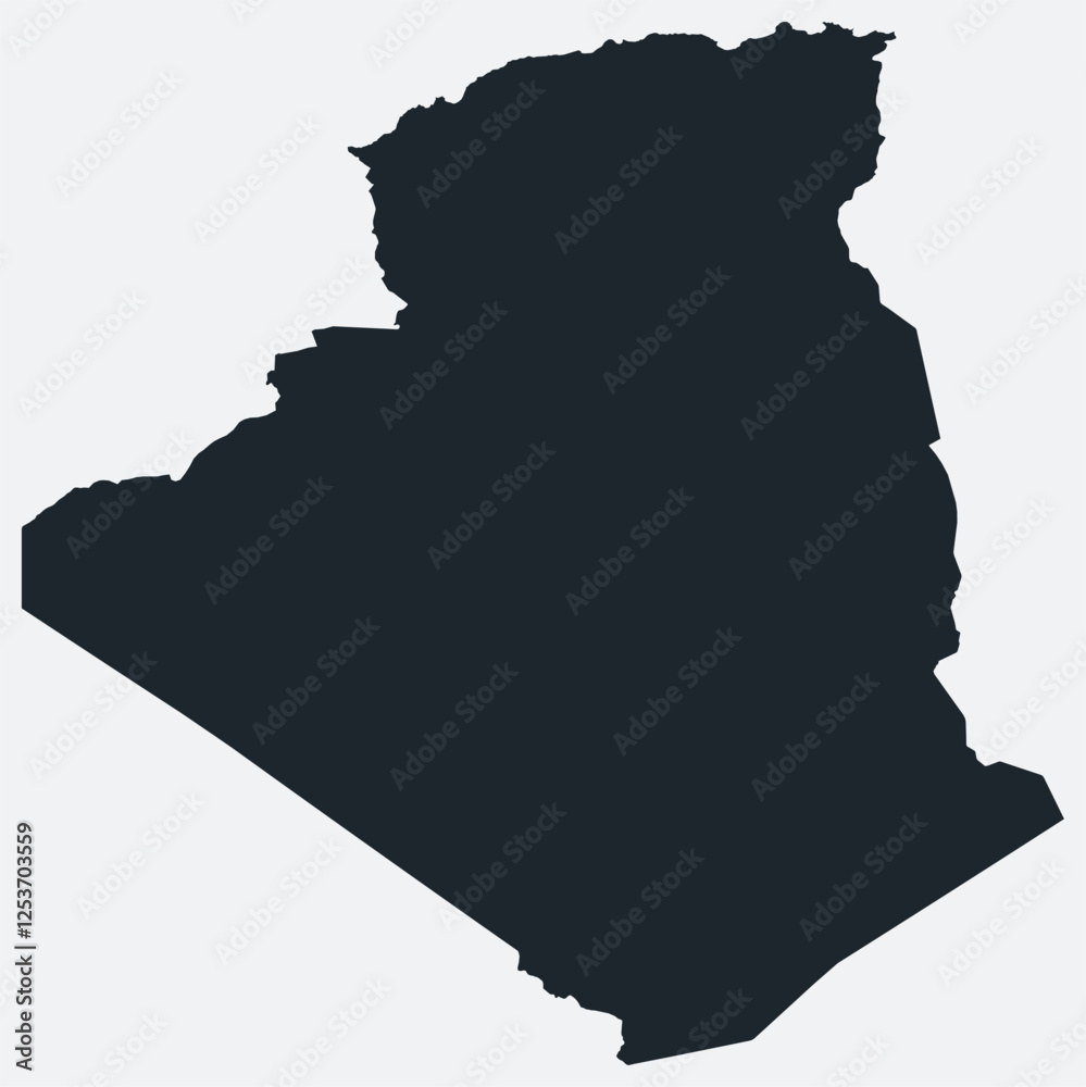 Algeria map. Just a simple border map. Shape of the country. Flat blank Algeria outline. Vector boundary illustration. Algeria map. Just a simple border map. Shape of the country. Flat blank Algeria outline. Vector boundary illustration.