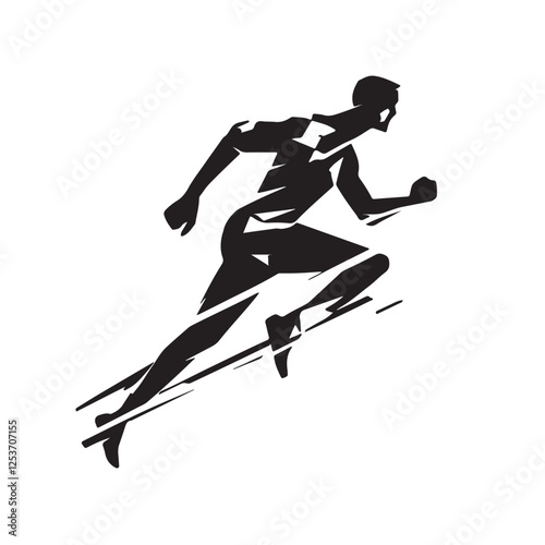 Energetic Sprint: Modern Runner Design – Vector Illustration