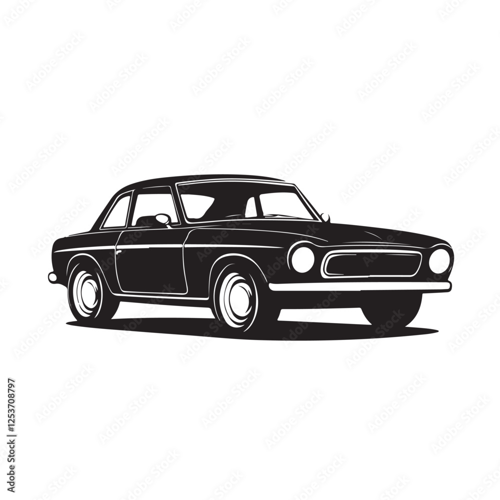 Fototapeta premium Vintage Car Side View Design Models 6 - Vector Illustration