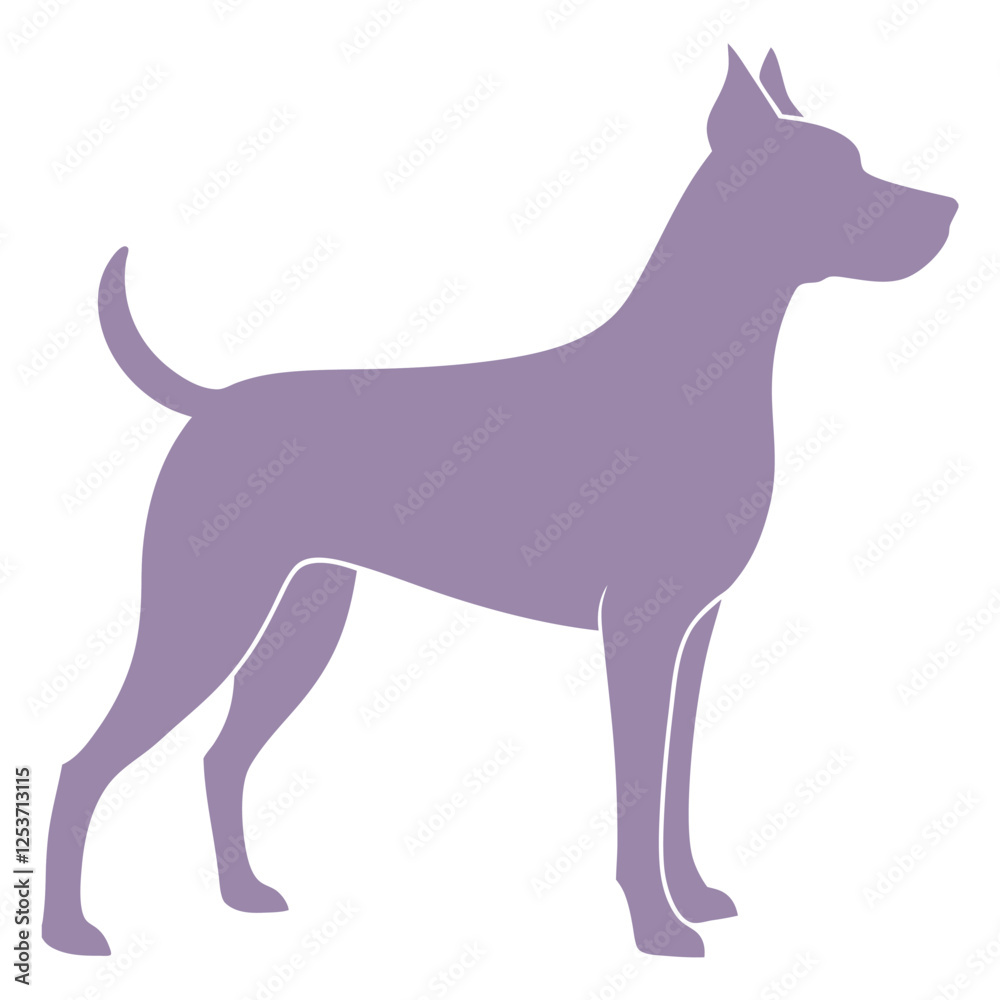 Purple Dog Silhouette Vector Graphic Minimal Design Purple Dog Silhouette Vector Graphic Minimal Design