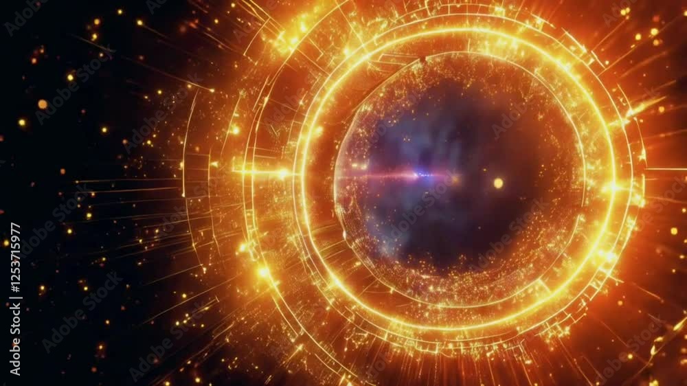 Fiery Cosmic Portal: A Glowing Ring of Energy Surrounds a Mysterious Celestial Body Fiery Cosmic Portal: A Glowing Ring of Energy Surrounds a Mysterious Celestial Body
