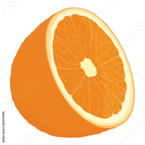 Piece of fresh ripe orange fruit