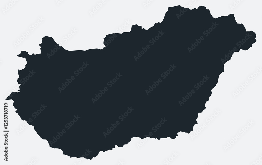 Hungary map. Just a simple border map. Shape of the country. Flat blank Hungary outline. Vector boundary illustration. Hungary map. Just a simple border map. Shape of the country. Flat blank Hungary outline. Vector boundary illustration.