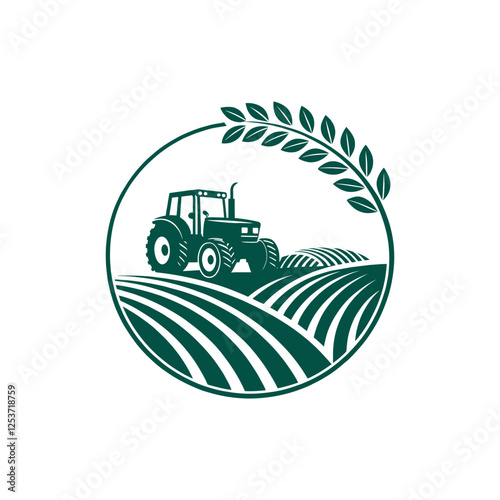 agriculture soil farm, crop field logo silhouette vector line art logo design
