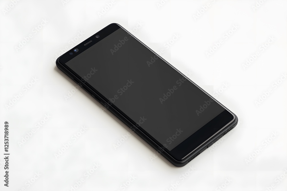 Sleek Smartphone Mockup: A sophisticated black smartphone lies on a surface, its screen displaying a clean, dark interface. Perfect for showcasing apps, websites. Sleek Smartphone Mockup: A sophisticated black smartphone lies on a surface, its screen displaying a clean, dark interface. Perfect for showcasing apps, websites.