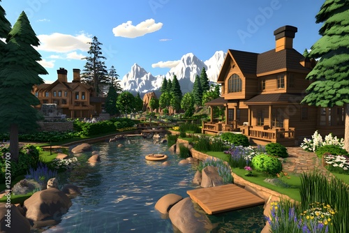 Cozy Wooden Cabins by the Mountain Lake