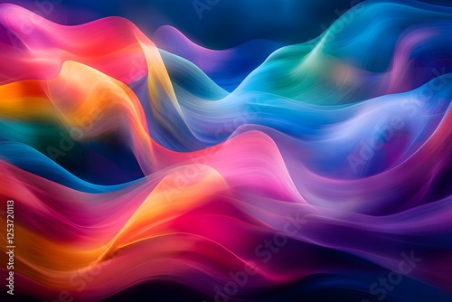 Vibrant Abstract Waves of Color
