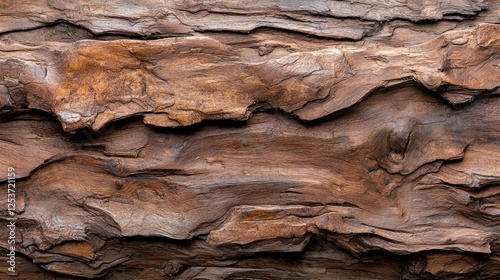 Close-up view of a weathered brown wooden log texture, natural wood grain pattern.  Possible use Background, wallpaper