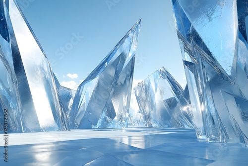 Majestic Ice Crystals in Frozen Landscape