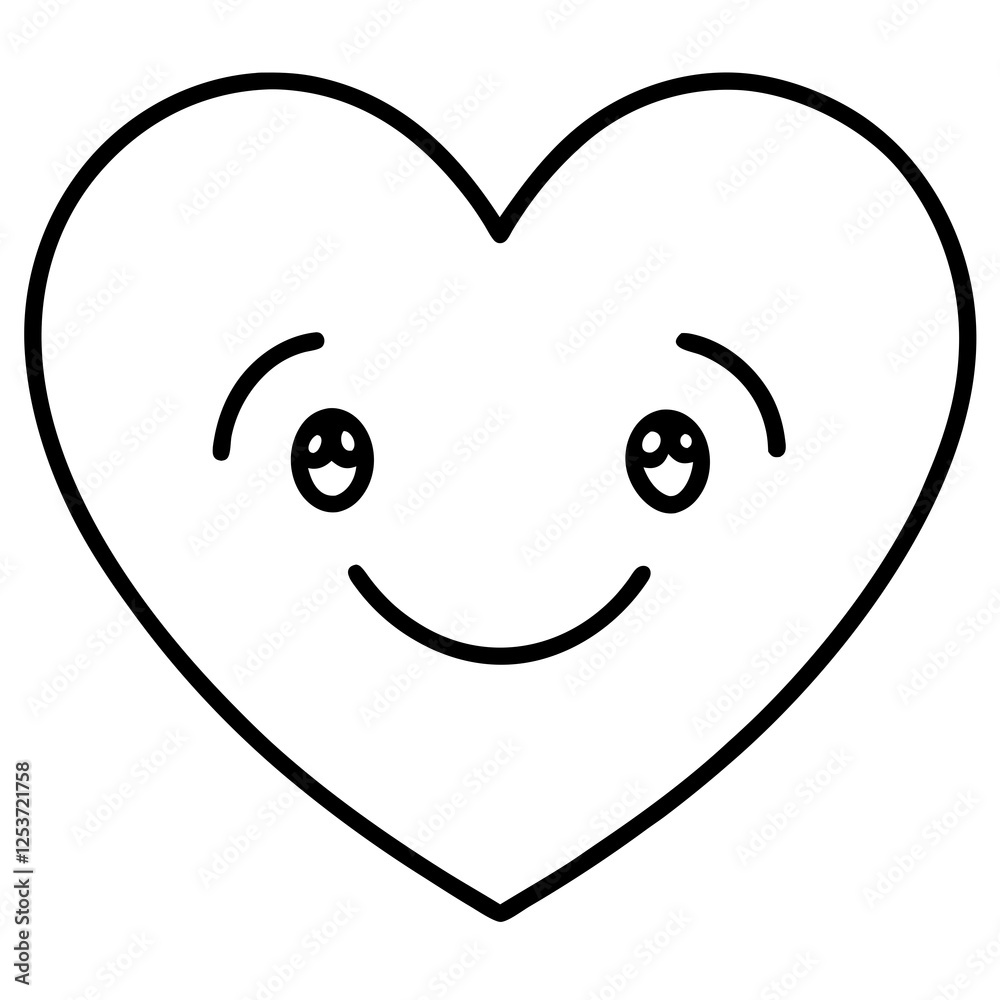 Elegant Heart Emoji Line Drawings Elegant Heart Emoji Line Drawings