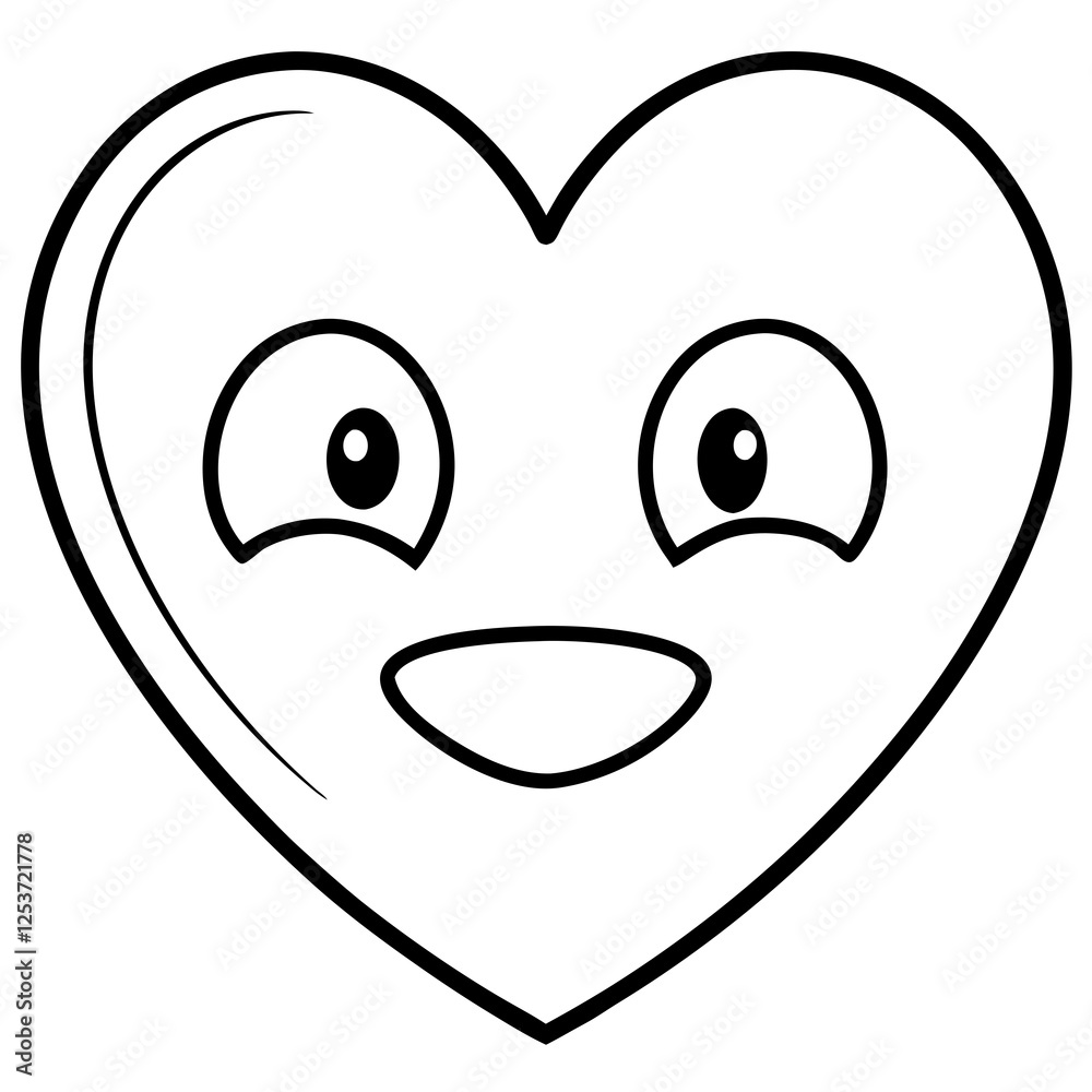 Elegant Heart Emoji Line Drawings Elegant Heart Emoji Line Drawings