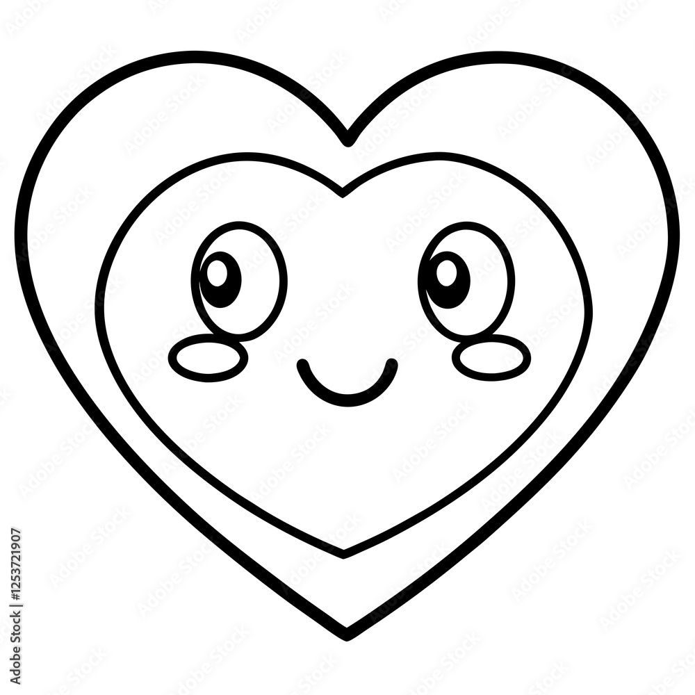 Elegant Heart Emoji Line Drawings Elegant Heart Emoji Line Drawings