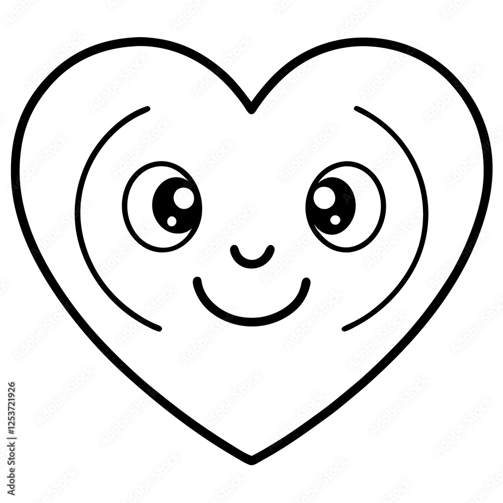 Elegant Heart Emoji Line Drawings Elegant Heart Emoji Line Drawings